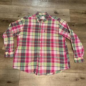 Men’s Brooks Brothers Button Up Dress Shirt Size Xl 346 Plaid